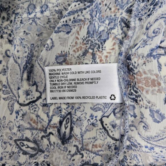 Knox Rose Women's Sheer Boho Floral Bell 3/4 Sleeve Blouse Size L - Picture 8 of 8